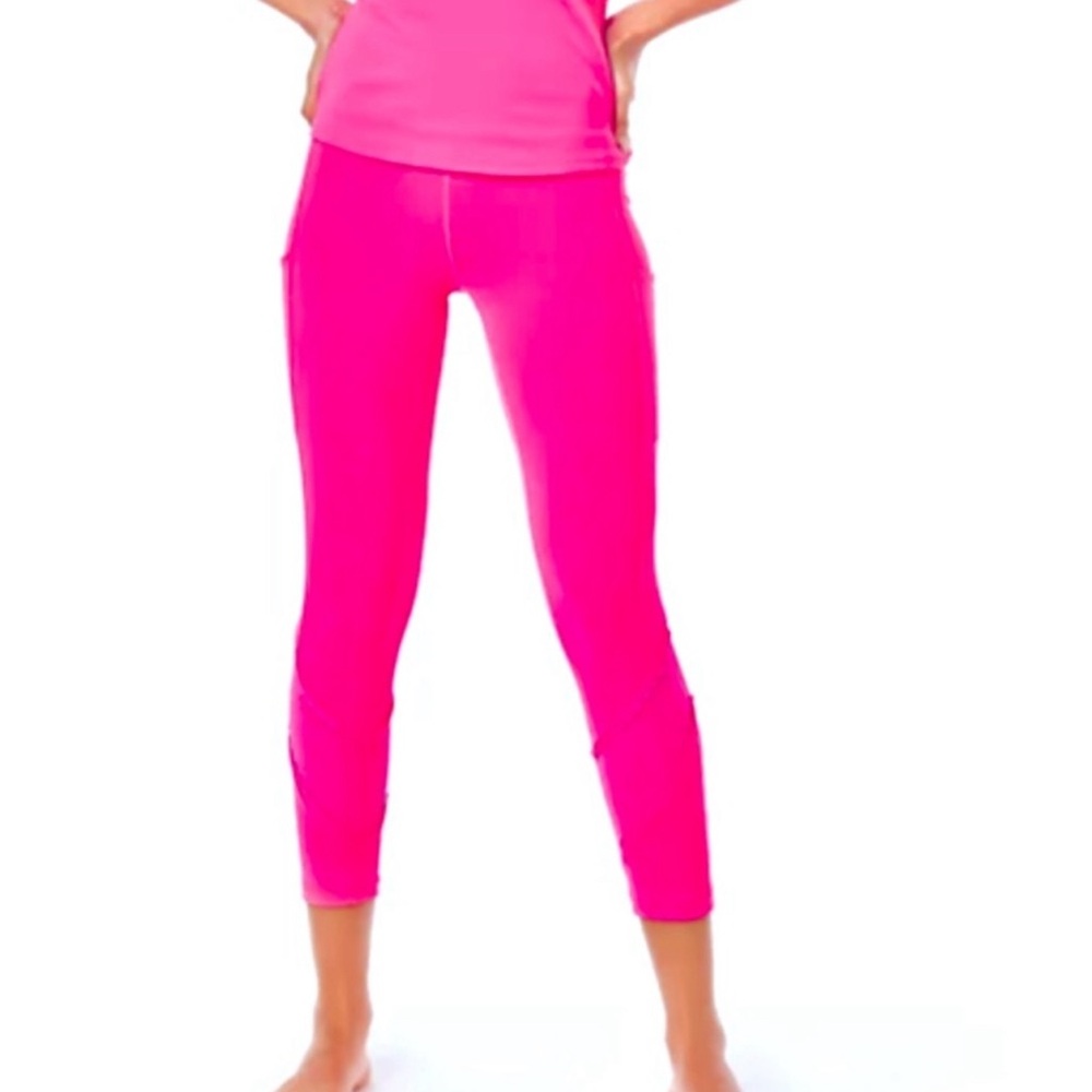 UPF 50+ 24" South Beach High-Rise Midi Legging - Pink Grenadine XS